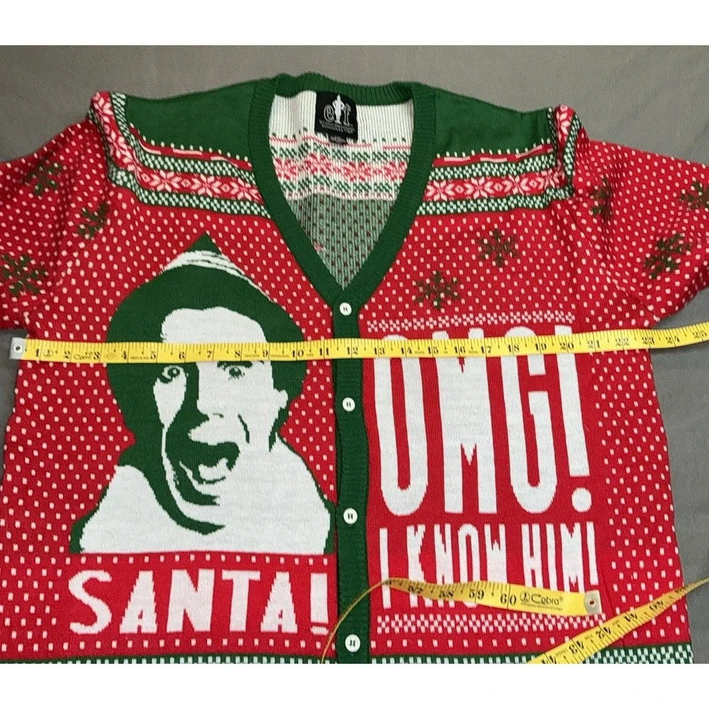 Elf OMG, Santa I Know Him! Ugly Christmas Sweater Men's XXL